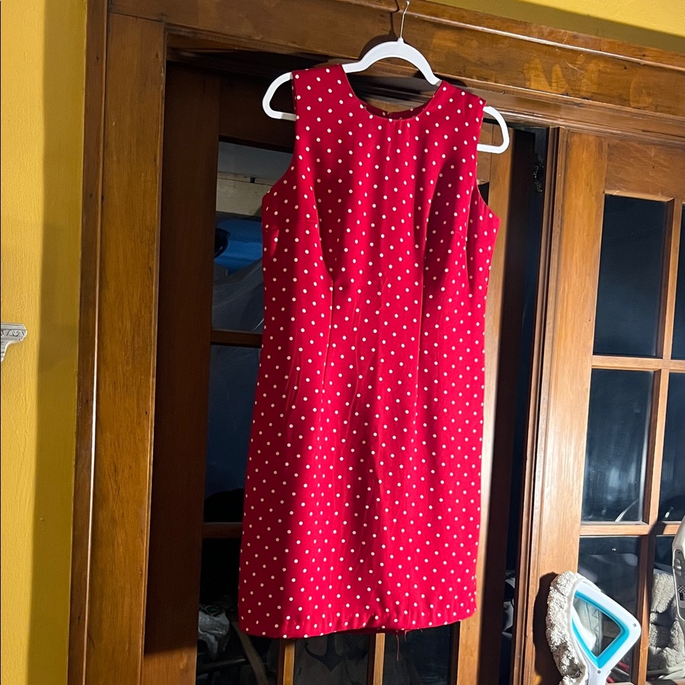 Sag Harbor Red and White Polka Dot Mini Dress